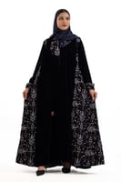 عباية رسيل مخمل كحلي مطرز