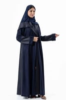 عباية كحلي شتوية بتدخيلات شامواة جلد من الامام وال...