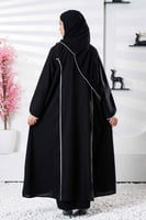 عباية مانسيرا بياقة واسعة وقيطان ابيض