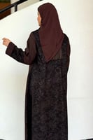 عباية بقماش جاكار خلية بني