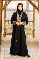 عباية كاجوال مع دانتيل مبطن بلون نيود