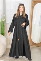 عباية كلوش بتصميم مميز مع تدخيلات تطريز اسود