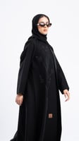 عباية وصال بتطريز ورد اسود ناعم
