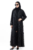 عباية طيف بتل اسود مطرز