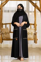 عباية انيقة مع تدخيلات كسرات من الأسفل وع الكم مع...