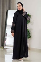 عباية كلاسيك بتدخيلات قماش جاكار ع الكم