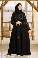 عباية بياقة واسعة مع تطريز السنبلة ع الياقة والاكم...