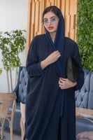 عباية كحلي ناعمة بشك كرستال