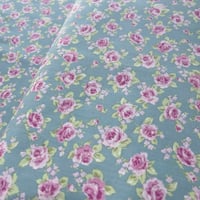 قماش قطن مورد أزرق