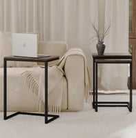 مجموعة طاولات خدمة القهوة على شكل حرف C من 3 قطع،...