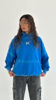 هودي أزرق washed oversize
