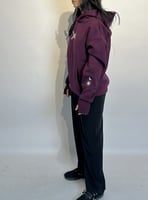 هودي بنفسجي تطريز oversize