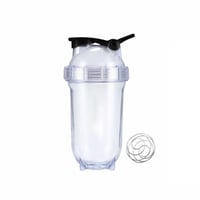 شيكر بروتين بقاعدة مقعرة مع خلاط معدني (500 مل) -...