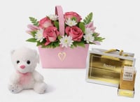 سلة الحب والرعاية مع شوكولاتة فيريرو او باتشي او ا...