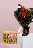 باقة جمال جريء مع شوكولاتة فيريرو او باتشي