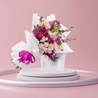 باقة تناغم ساحر – زنابق أرجوانية وورود وردية