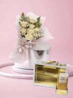 باقة أناقة بيضاء / مع شوكلاته باتشي او فيريرو