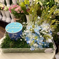 السحر الأزرق / القاعدة أكريليك تحتوى زهور الأقحوان...