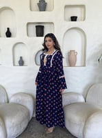 جلابية شالكي اصفر-ازرق