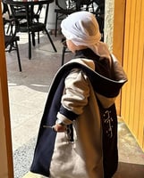 فروه شتوي ولادي بالاسم دبل فيس لون سكري مع كحلي