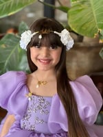 طقم الأطفال طواق وبروش وسلسال ب الائسم حسب الطلب