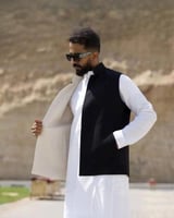 سديري دبل فيس لون اسود مع اوف وايت