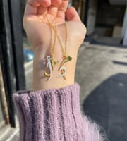 سلاسل حرفين حسب الطلب نسائي مطلي بالذهب بتصميم اني...