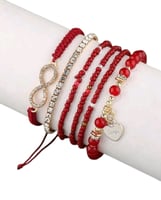 مجموعة اساور نسائية حمراء