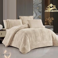 مفرش نفرين شتوي 6 قطع مخمل مموج افكار