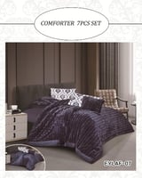 مفرش إيلاف مخمل مقلم شتوي ثقيل نفر ونص