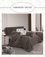 مفرش إيلاف مخمل مقلم شتوي ثقيل نفر ونص