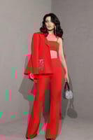 كيان طقم بدلة سهرة نسائية أحمر