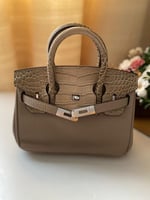 شنطة يد بيركن هاف كروك كاكي مقاس 20 سم عالية الجود...