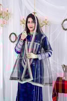 ثوب عسيري نيلي مخمل رقم 55