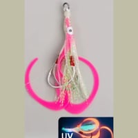 Assist Hooks With Silicone Squid Skirts Luminous G...