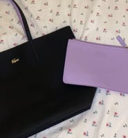 شنطة لاكوست دبل فيس أسود وموف