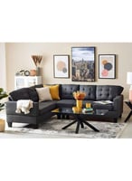 كنبة زاوية مقاس 290×85×230×80 سم - رمادي