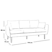 كنبة 3 مقاعد خشب سويدي و كتان - أبيض