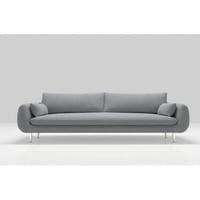 كنبة 3 مقاعد مخمل ومعدن وخشب سويدي - رمادي