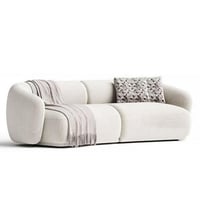 كنبة بثلاثة مقاعد خشب سويدي و شانيل - رمادي