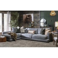 كنبة زاوية - مخمل - رمادي - 85×250×180×77 سم