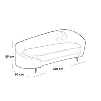 كنبة ثلاث مقاعد مخمل وخشب سويدى وستيل - أزرق