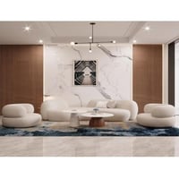 غرفة معيشة خشب سويدي وقماش بوكليه 3 قطع - اوف وايت