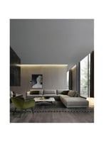 كنبة ركنة خشب سويدي وكتان - رمادي 270x270x80x80 سم