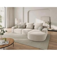 كنبة زاوية فنلندي و مخمل - بيج