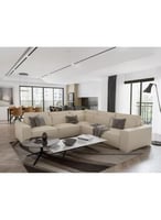 كنبة زاوية مقاس 299×299×71×64 سم - بيج