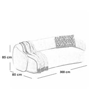 غرفة معيشة خشب سويدي وبوكليه قطعتين - اوف وايت