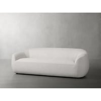 كنبة بثلاثة مقاعد خشب سويدي و بوكليه - ابيض