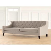 كنبة 3 مقاعد مخمل وخشب سويدي - بيج