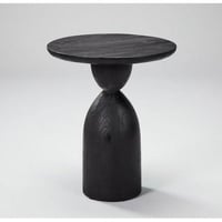 طاولة جانبية خشب طبيعي وخشب سنديان اسود - 40×40×58...